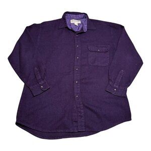 Vintage Trail’s End Hiking Outdoor‎ Purple Button Up Shirt Adult Large